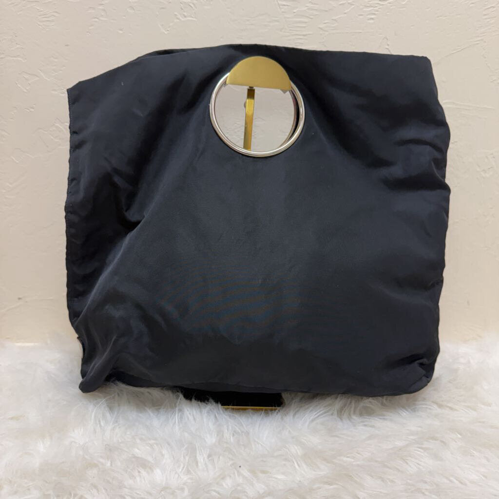 Black Nylon Vela Hoop Bag