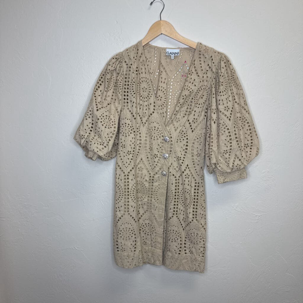 Neutral Cutout Wrap Dress