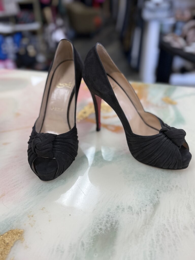 Lady Gres Suede Peep Toe Heels