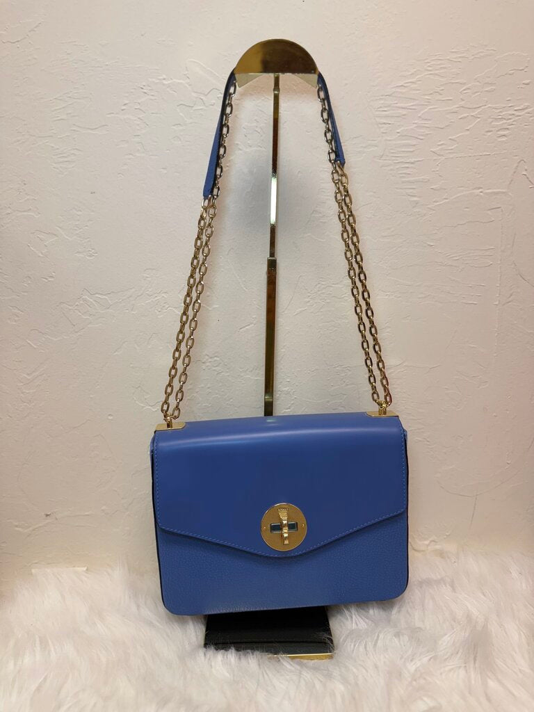 Periwinkle B-Turn Leather Crossbody