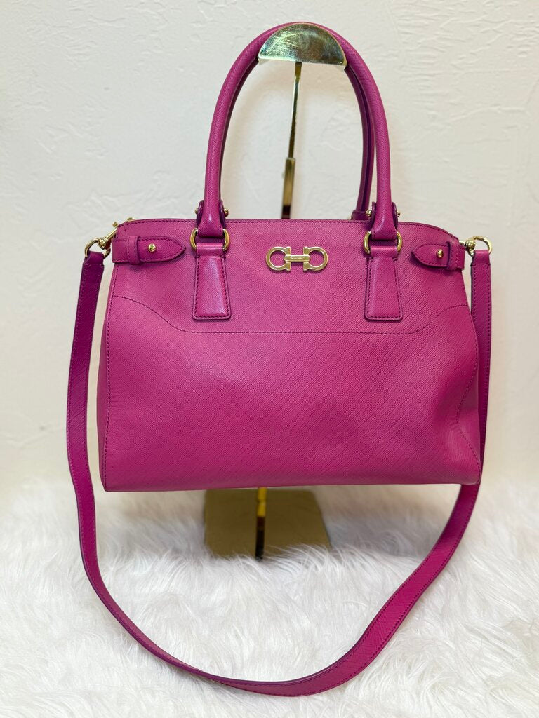 Hot Pink Leather Gancini