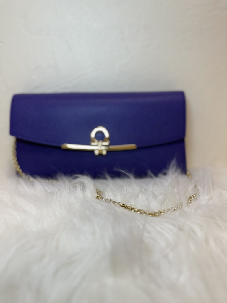 Hyacinth Pebble Calf Leather Clutch NWT