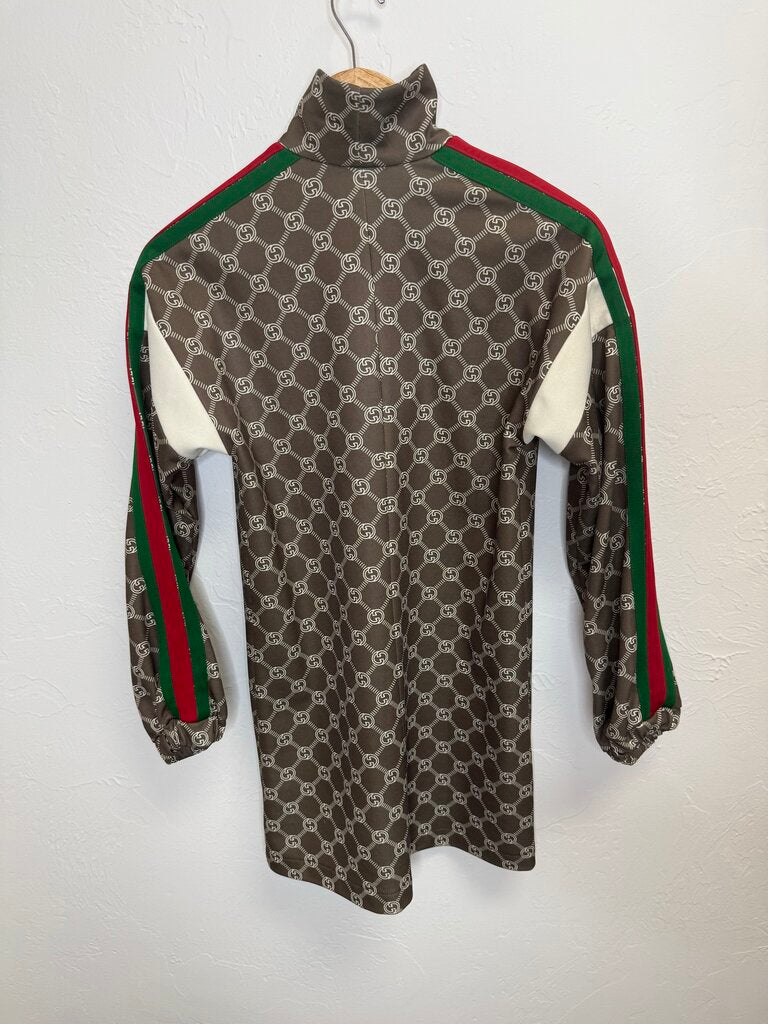 Khaki Green GG Supreme Technical Jersey Dress