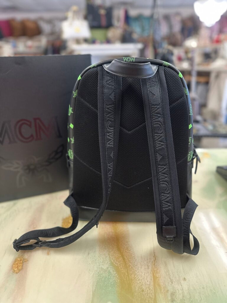 Color Splash Logo Leather Backpack