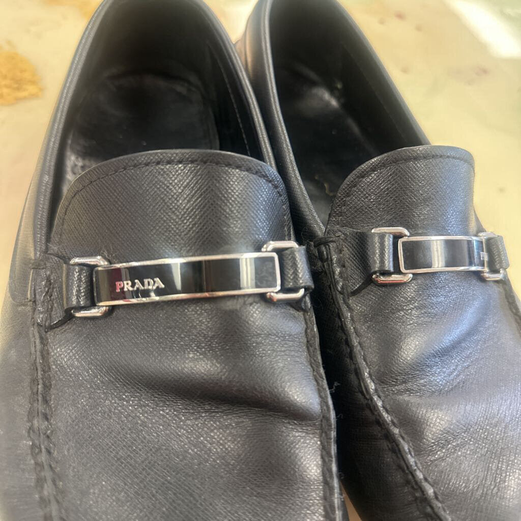 Prada Black Leather Loafers