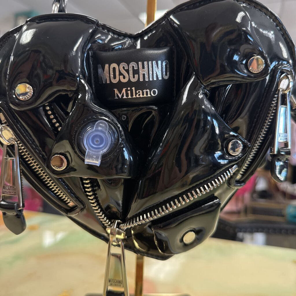 Moschino Heart-Shaped Black Handbag