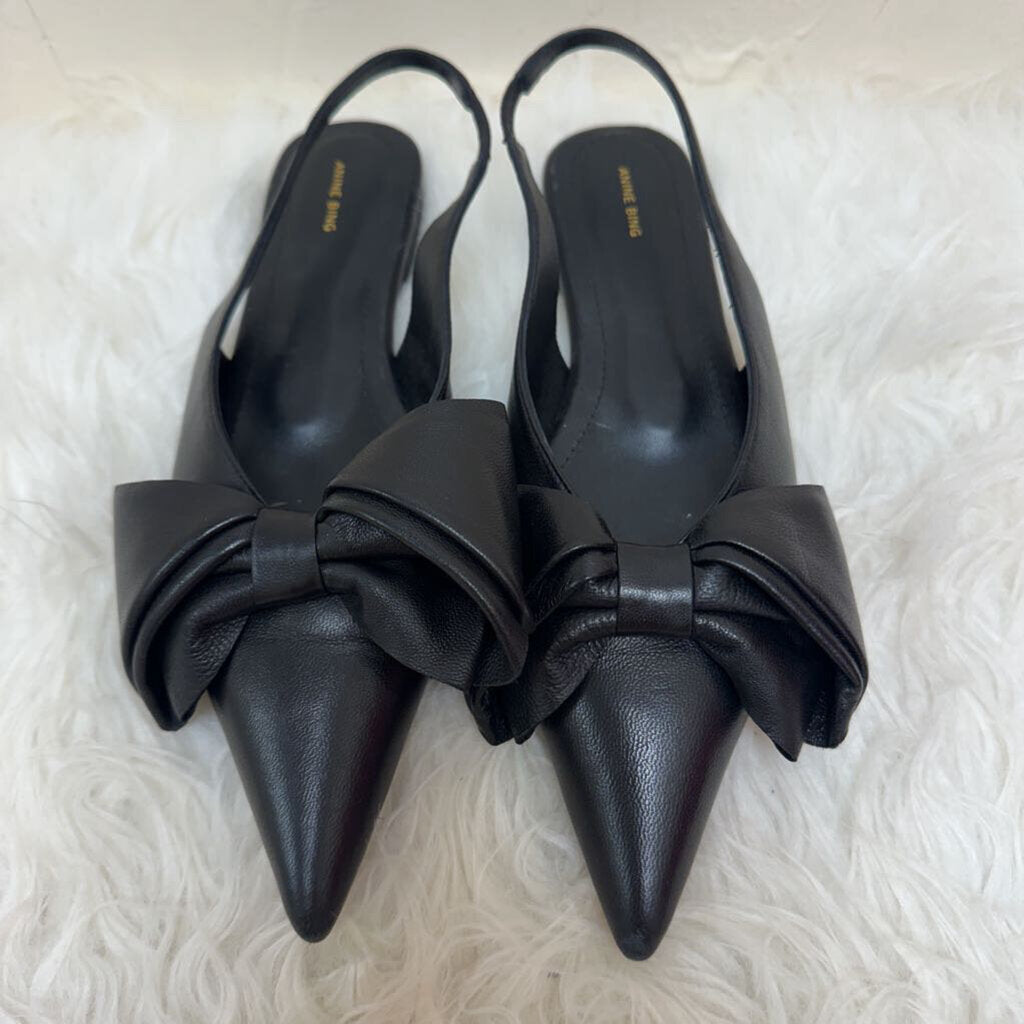 Black Bow Slingback Flats