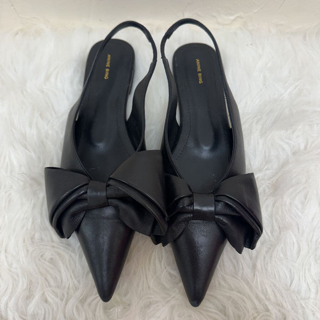 Black Bow Slingback Flats