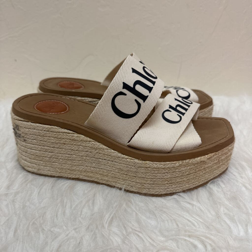 Woody Canvas Wedge Mule
