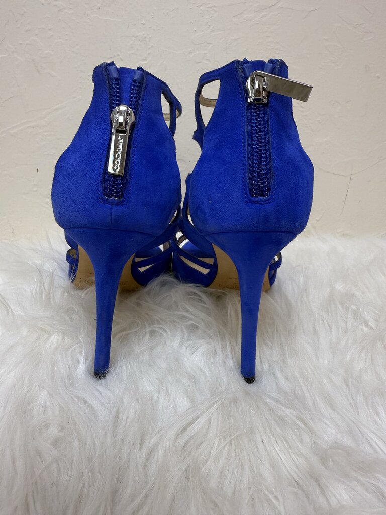 Blue Suede Strappy Sandals