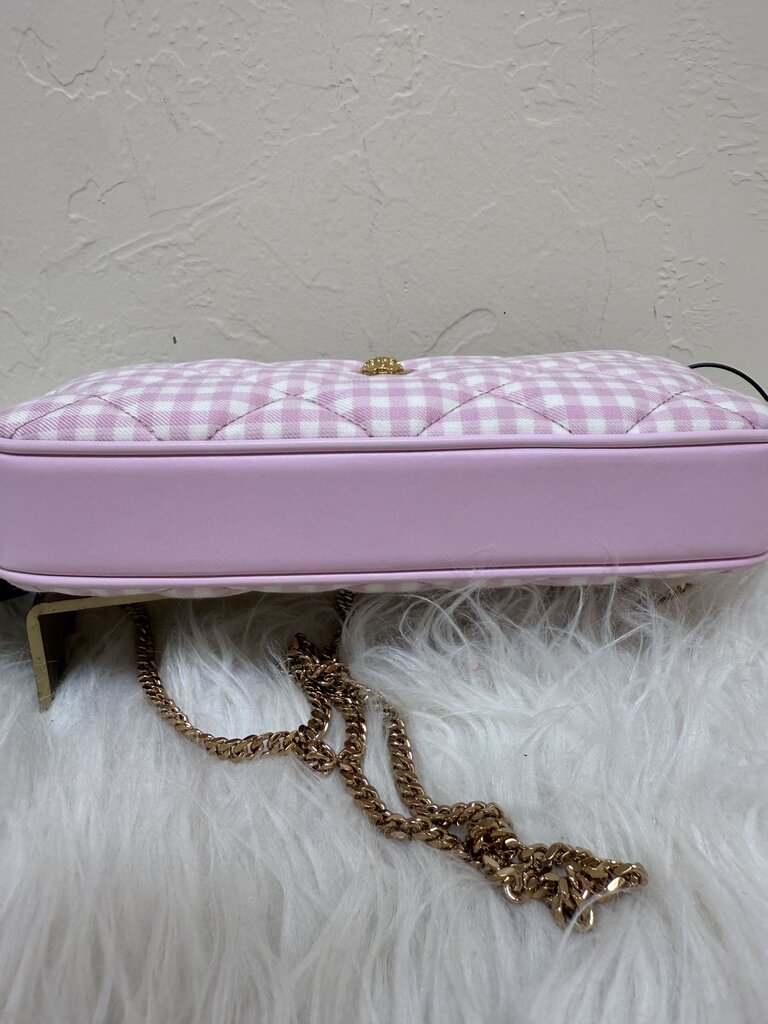 Pink Gingham Quilted Handbag