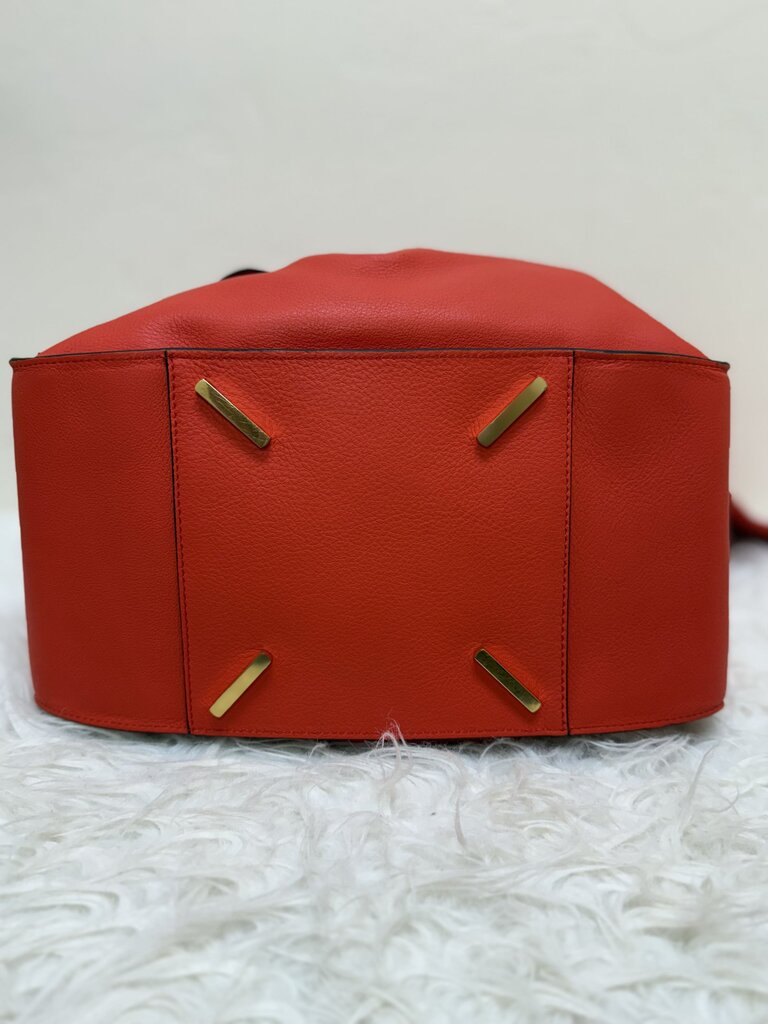 Cherry Red Calfskin Hammock Shoulder Bag