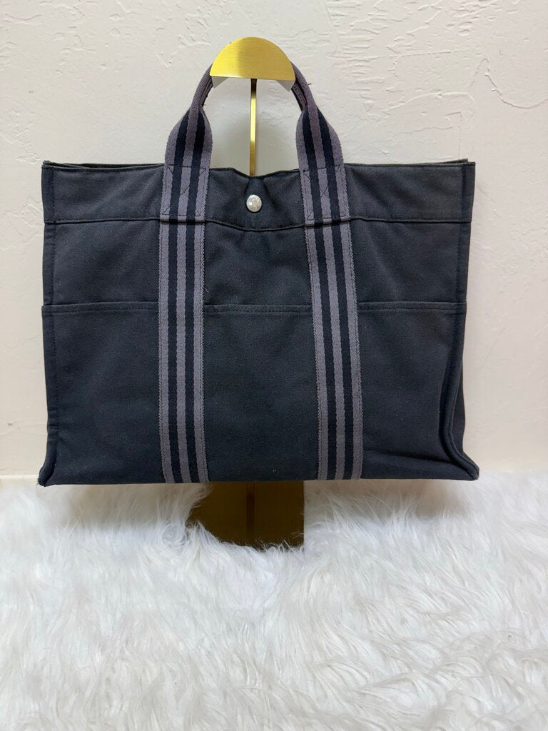 Stylish Black Canvas Tote Bag
