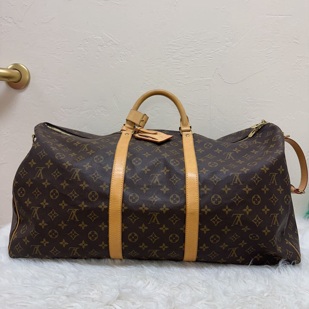 Monogram Keepall Bandoliere 60 with all tags