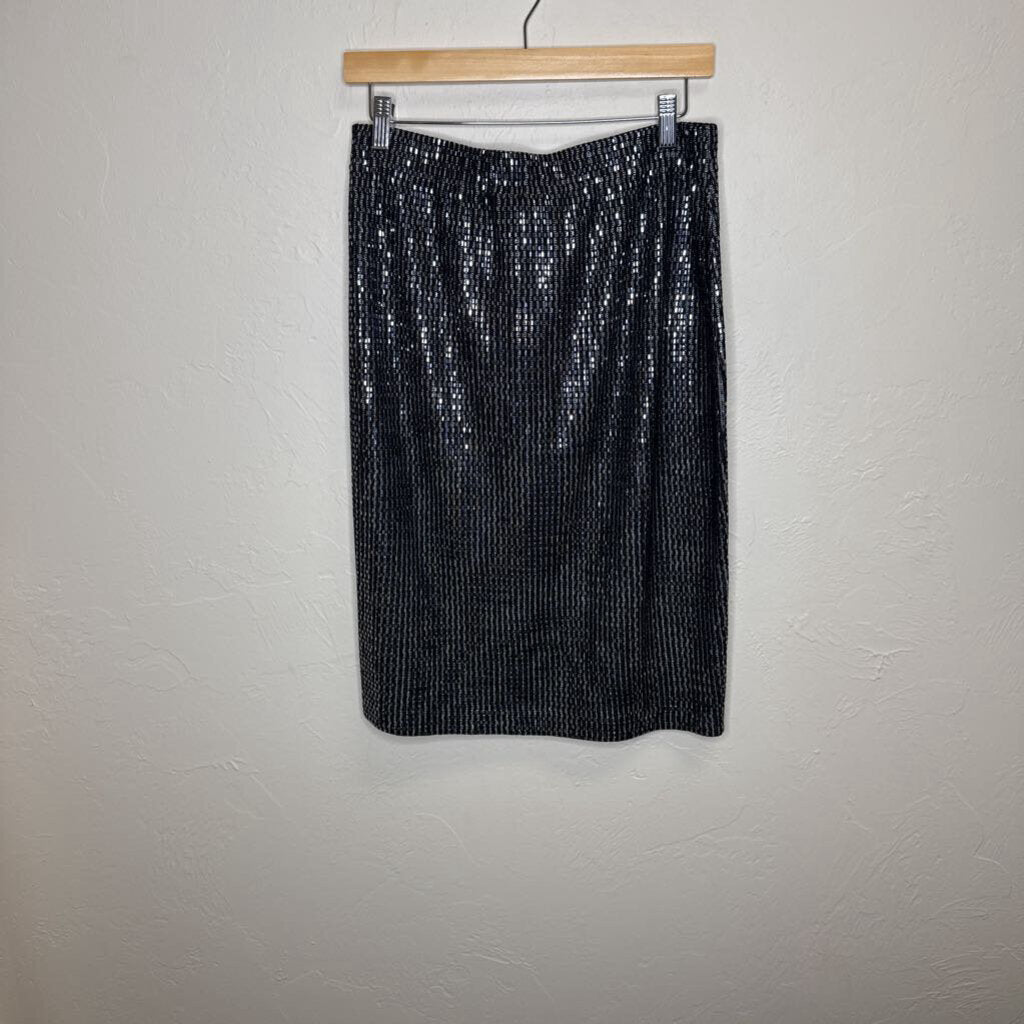 Black Stretch Pailette Skirt Set
