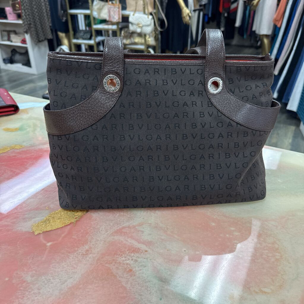 Lolita Leather Trimmed Canvas Tote