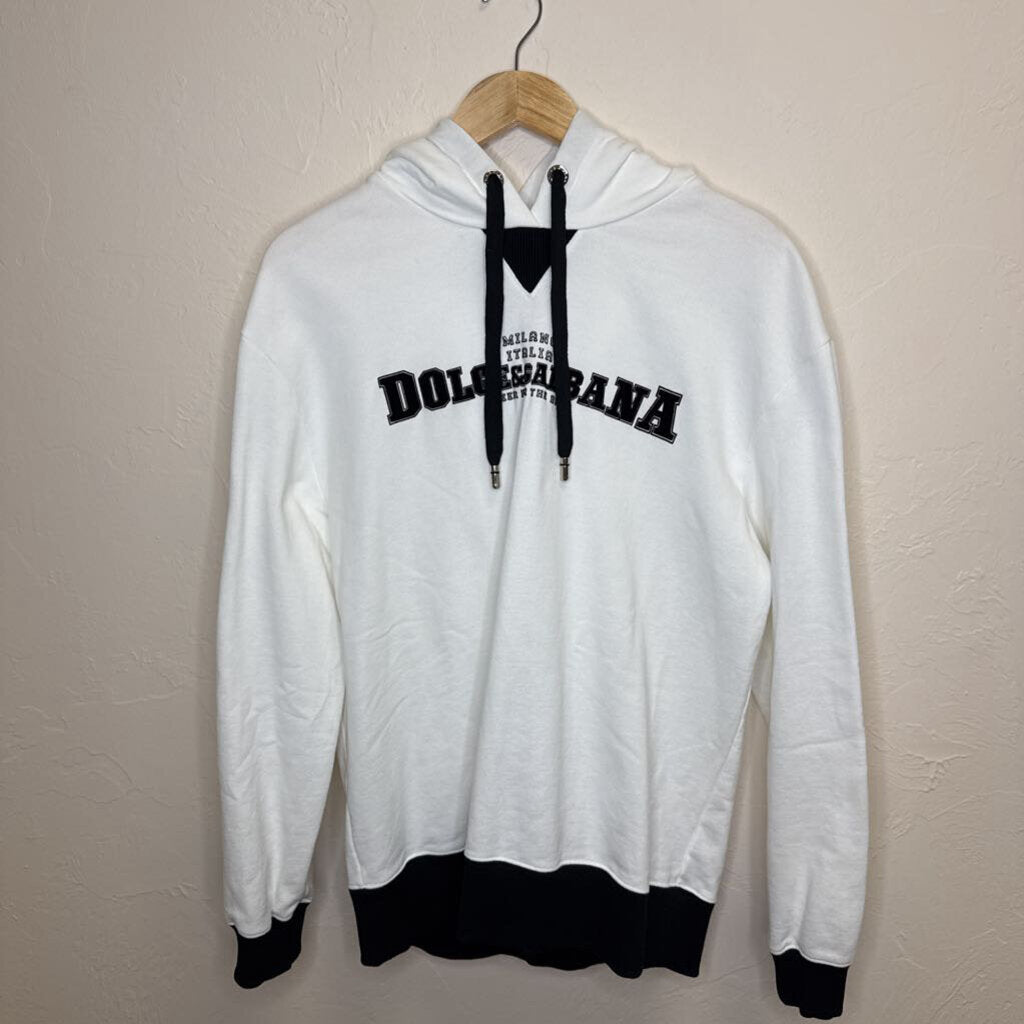 White Graphic Logo Hoodie