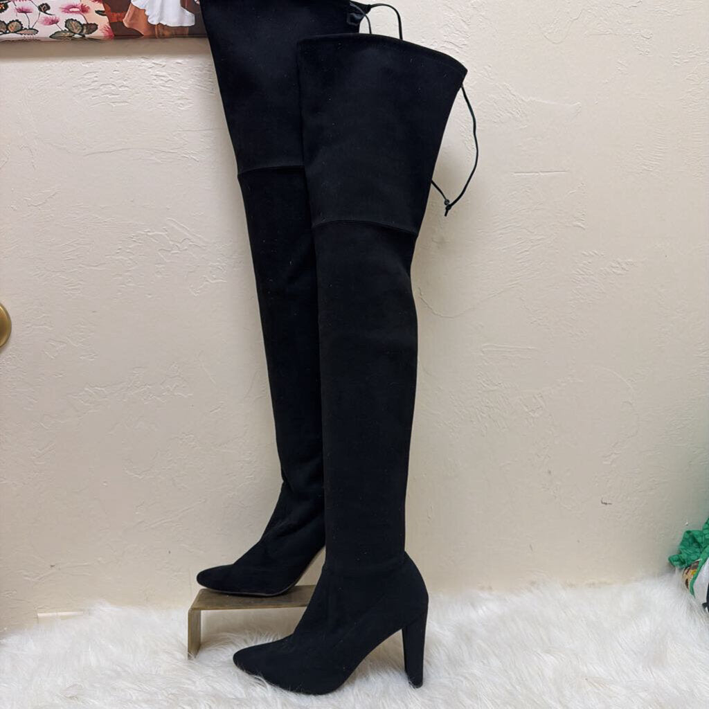 Black Suede Over the Knee Boots