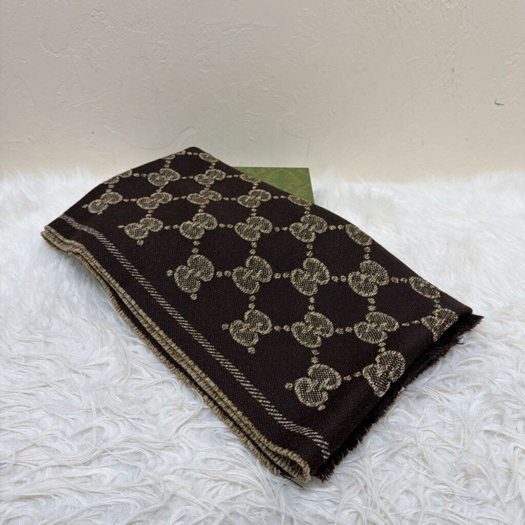 Brown Monogram Scarf