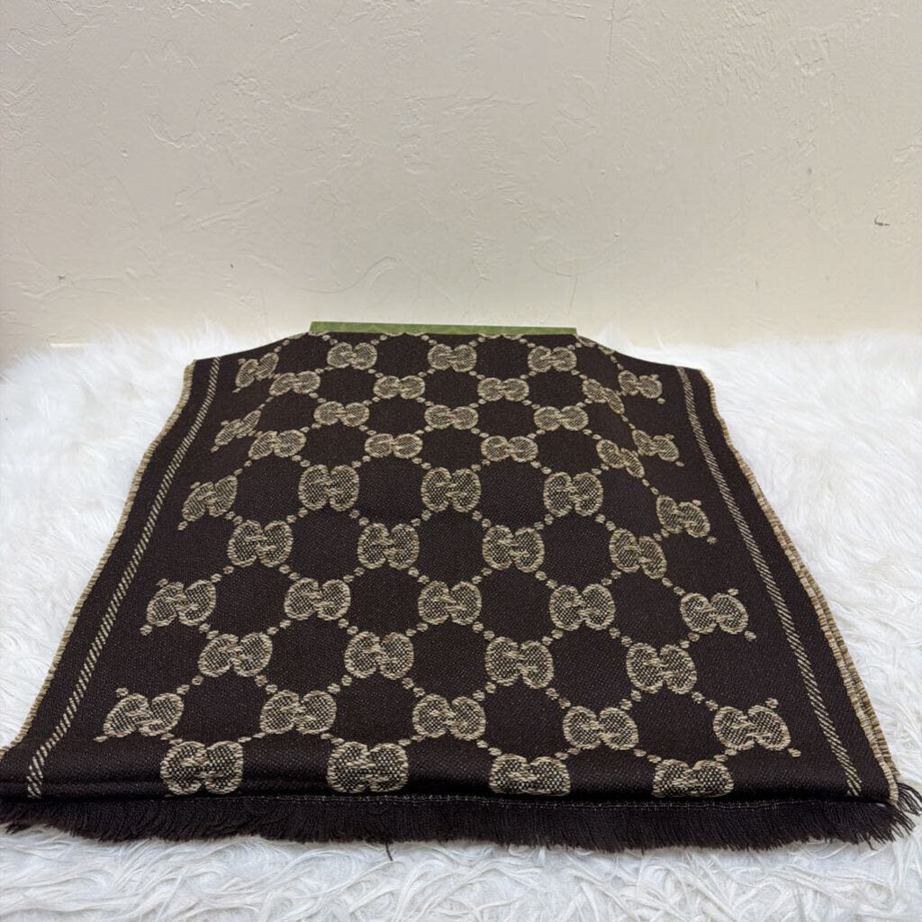 Brown Monogram Scarf