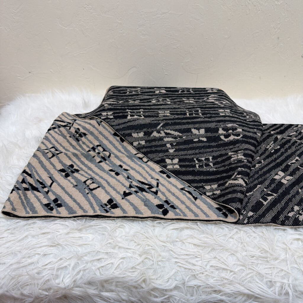 Striped and Monogram Scarf