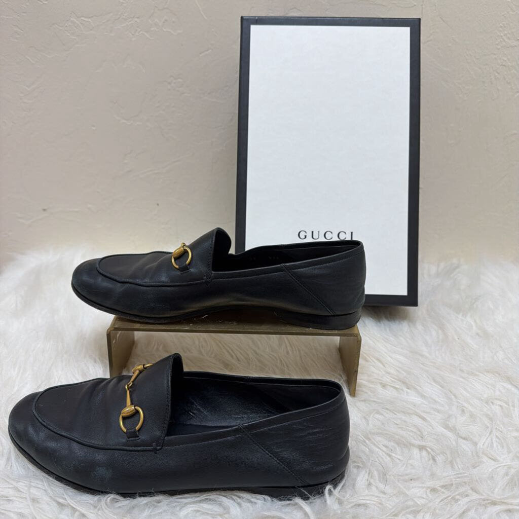 Leather with Gold Horsebit loafer