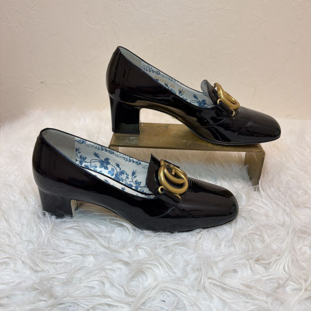 GG Black Patent Loafers