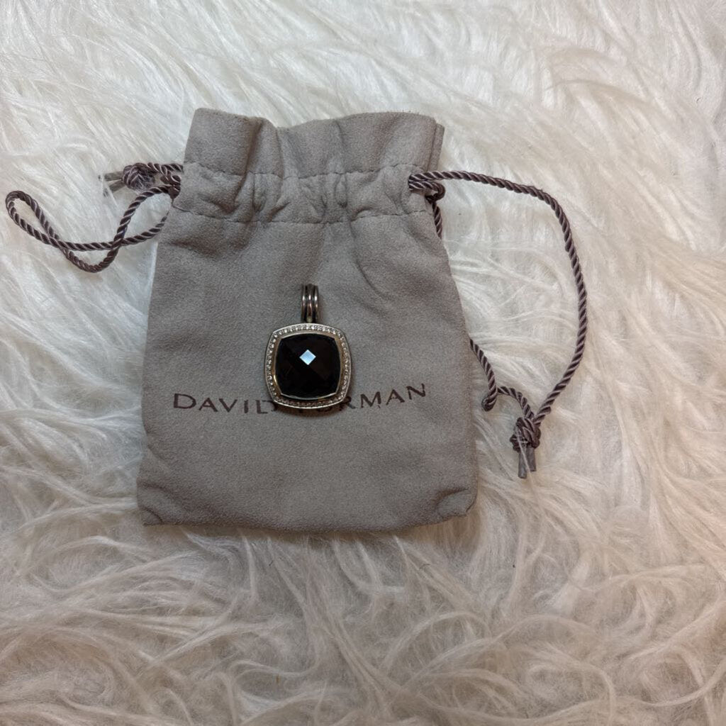 Albion Sterling Silver Pendant Onyx and Diamonds