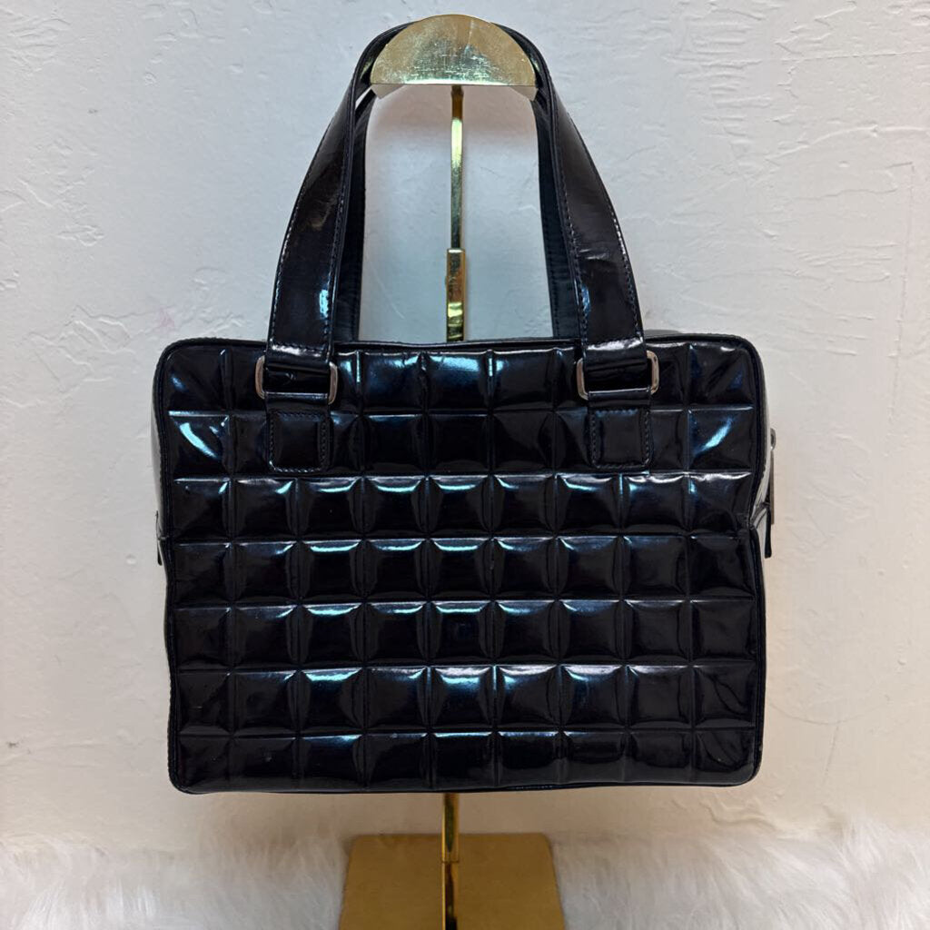 Chocolate Bar CC Bowler Bag Quilted Patent Medium