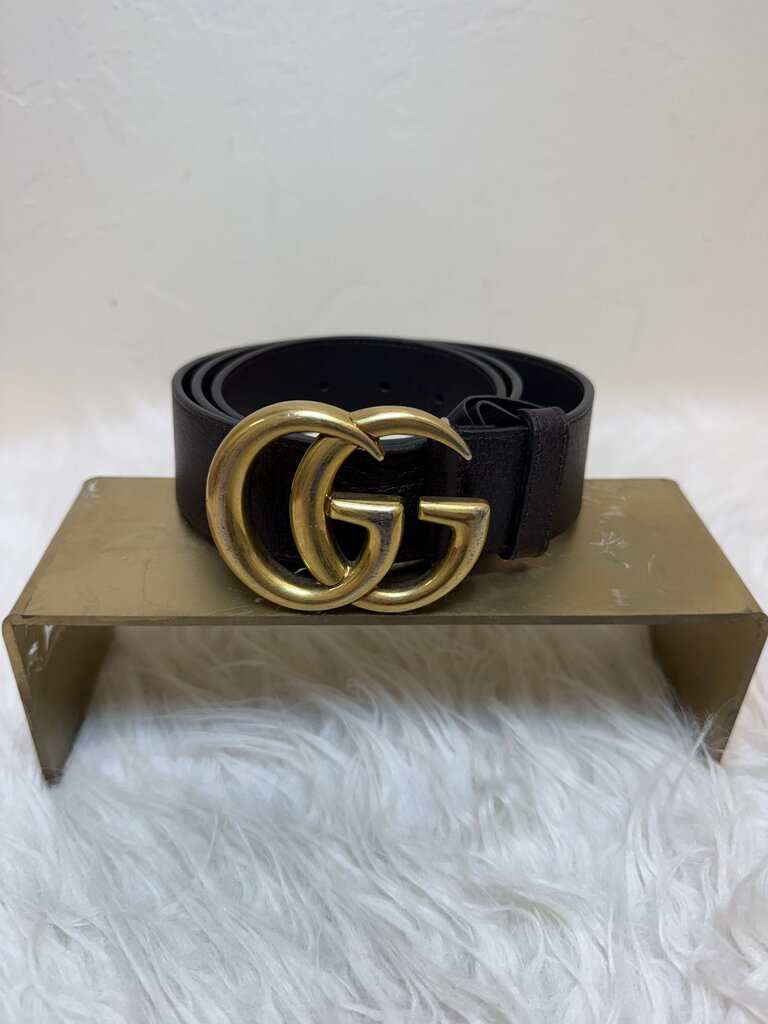 GG Marmont Wide Belt w/ Shiny Double G Buckle