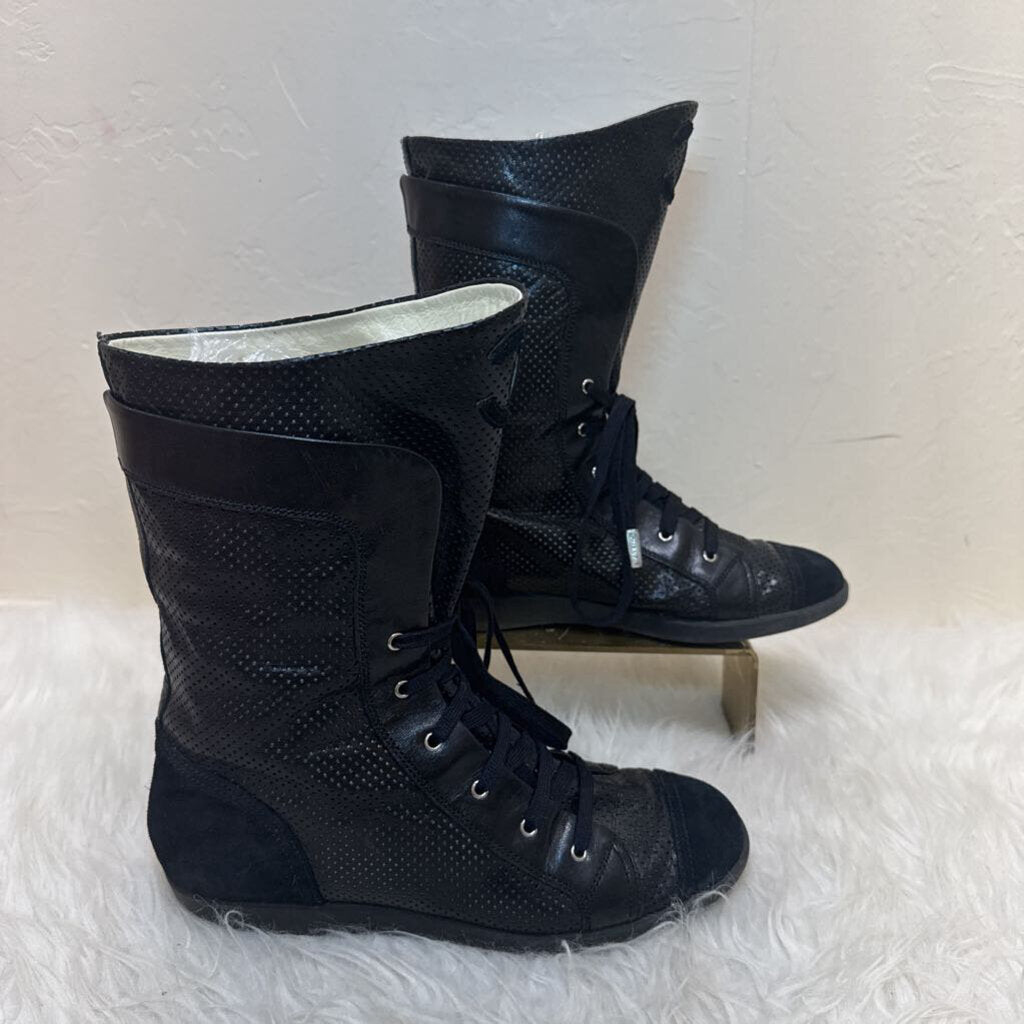Perforated High Top Boots