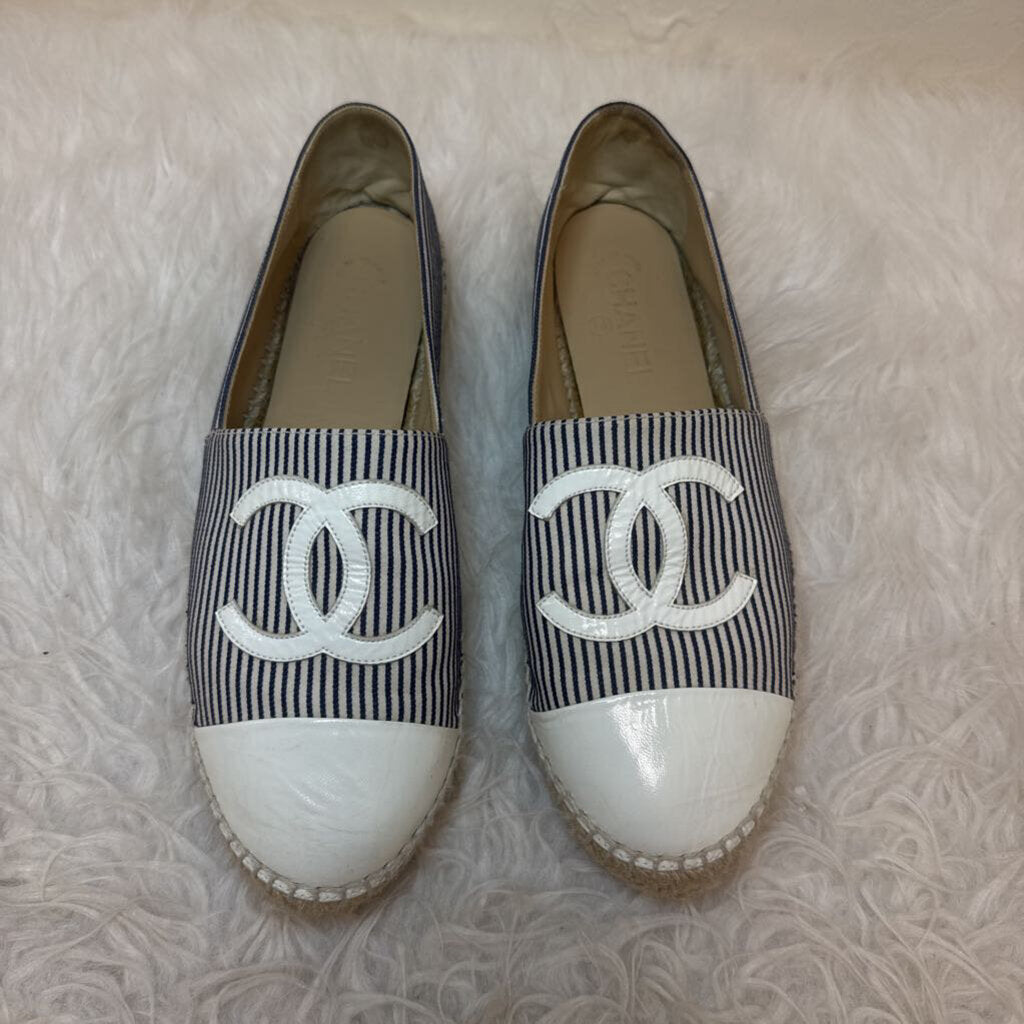 CC Logo Striped Espadrilles