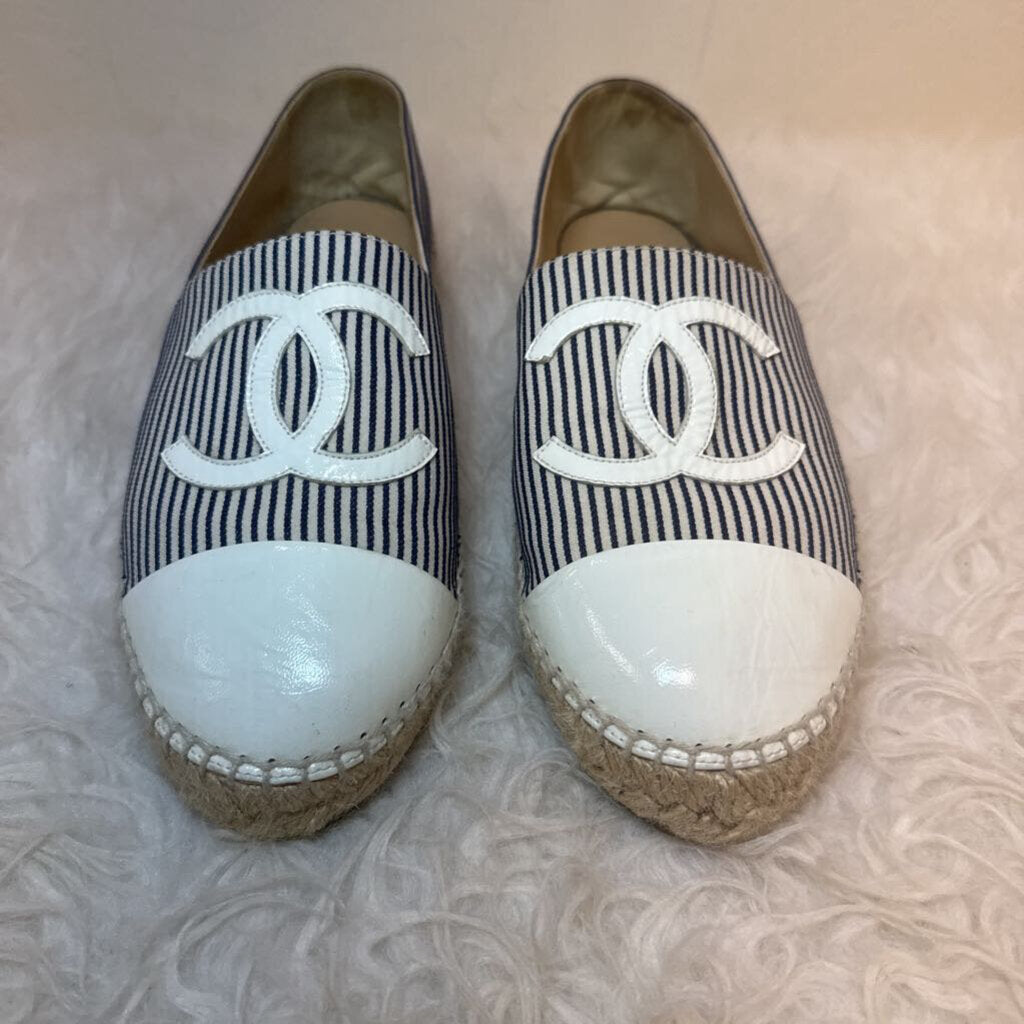 CC Logo Striped Espadrilles