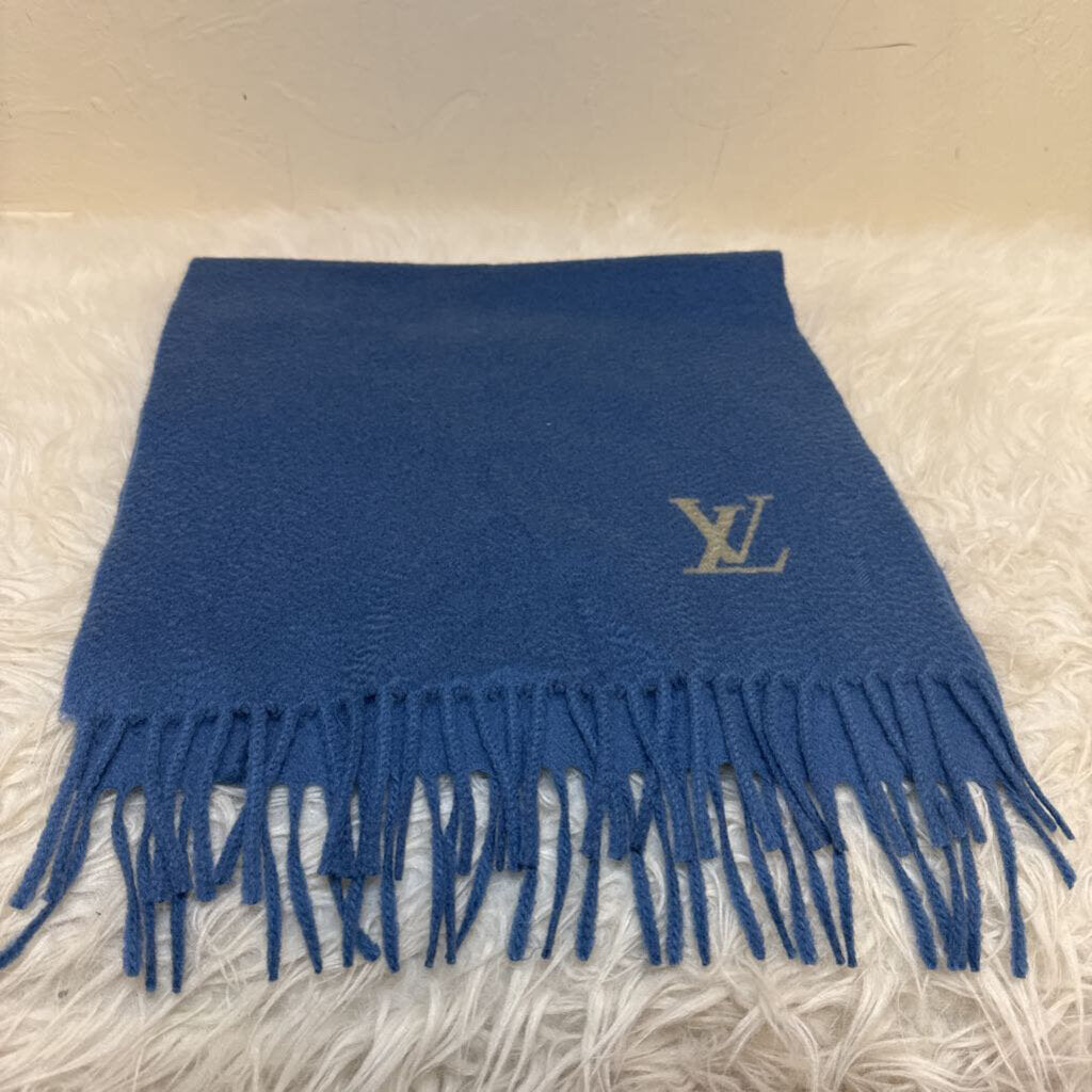 Solid Blue Scarf w/ Fringe