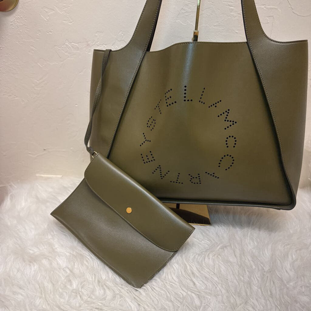 2025 Military Green Leather Tote NWT