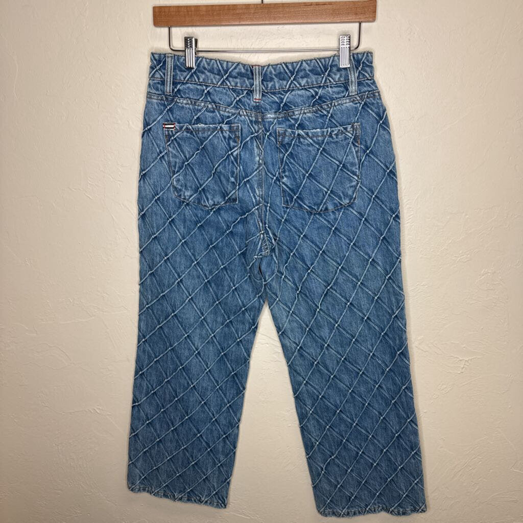 NWT Quilted Jeans with Pearl & Rhinestone Embellishments