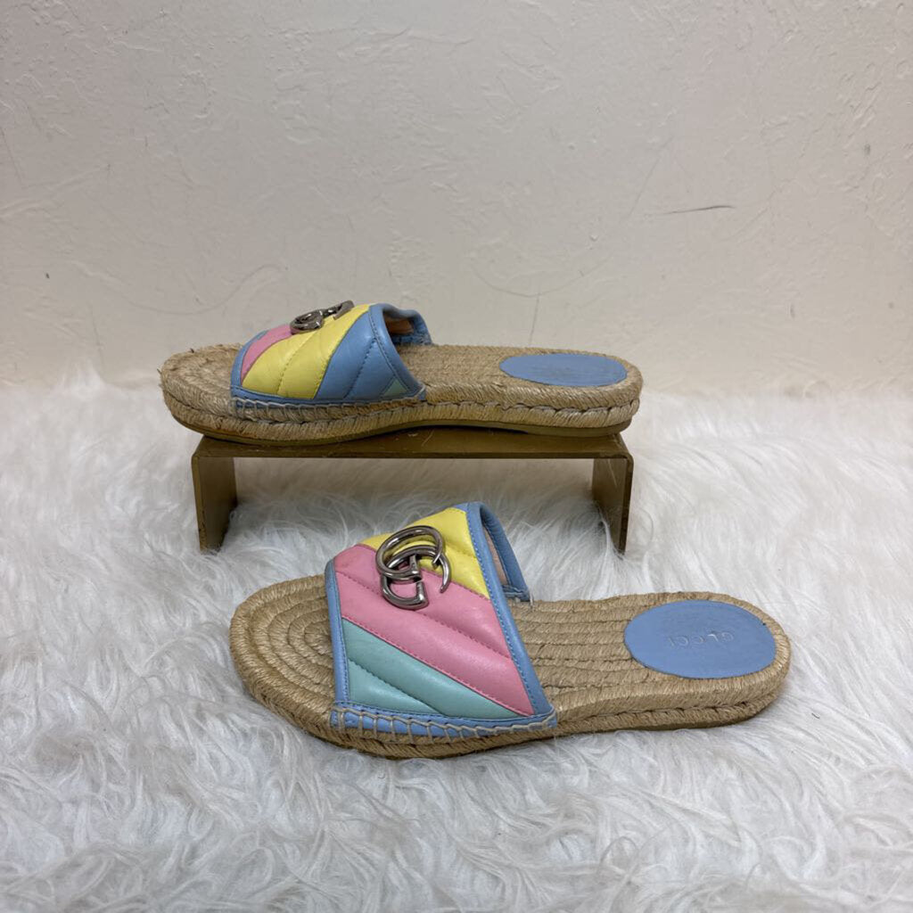 Multicolor Matelasse Leather Espadrilles