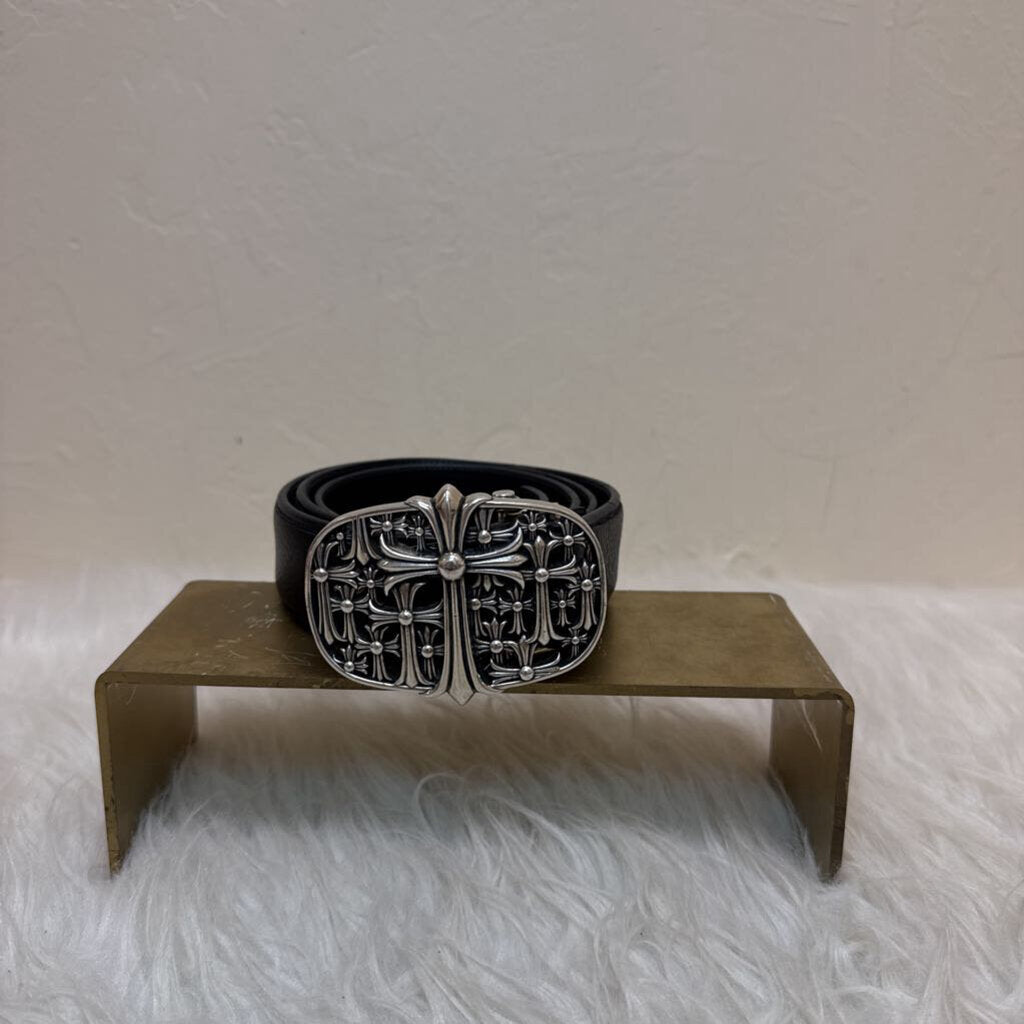 Black Chrome Hearts Belt w/ Silver Buckle