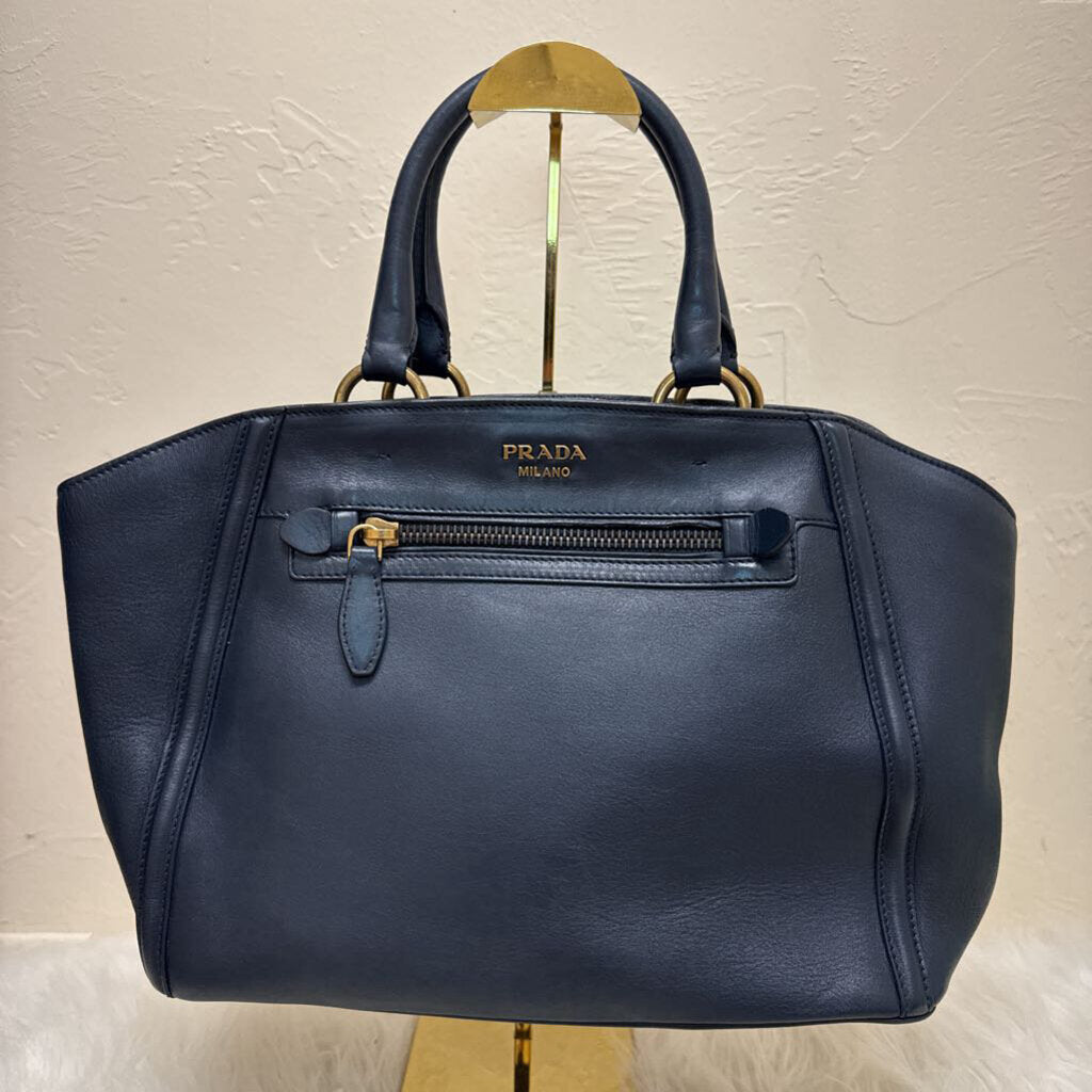 City Calf Lether Double Handle Shopping