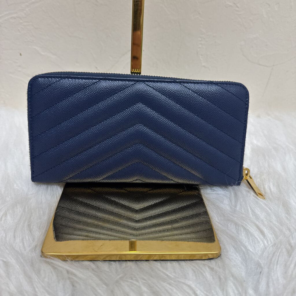 YSL Monogram Matelassé Chevron Leather Zip-Around
