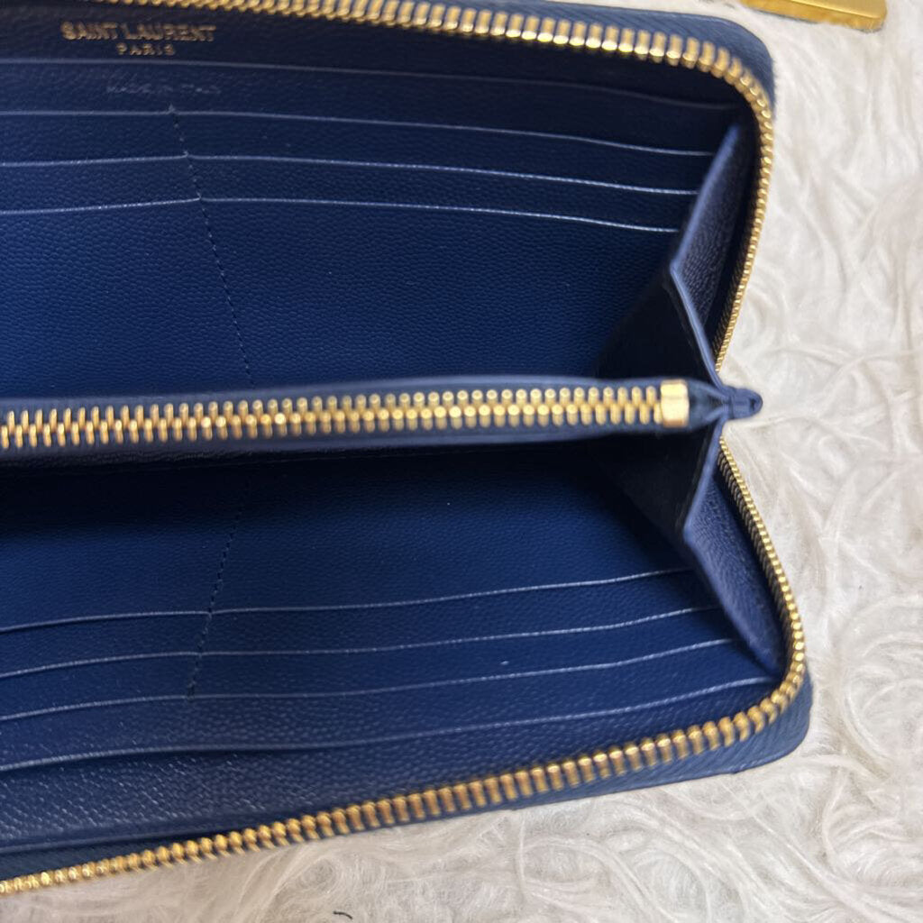 YSL Monogram Matelassé Chevron Leather Zip-Around