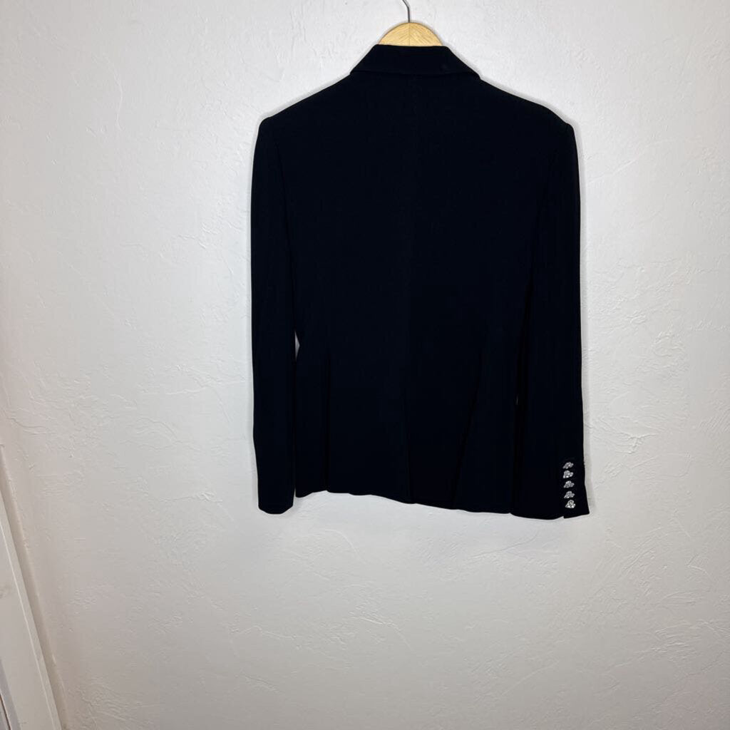 Black Crepe Crystal Hearts Cheyenne Blazer