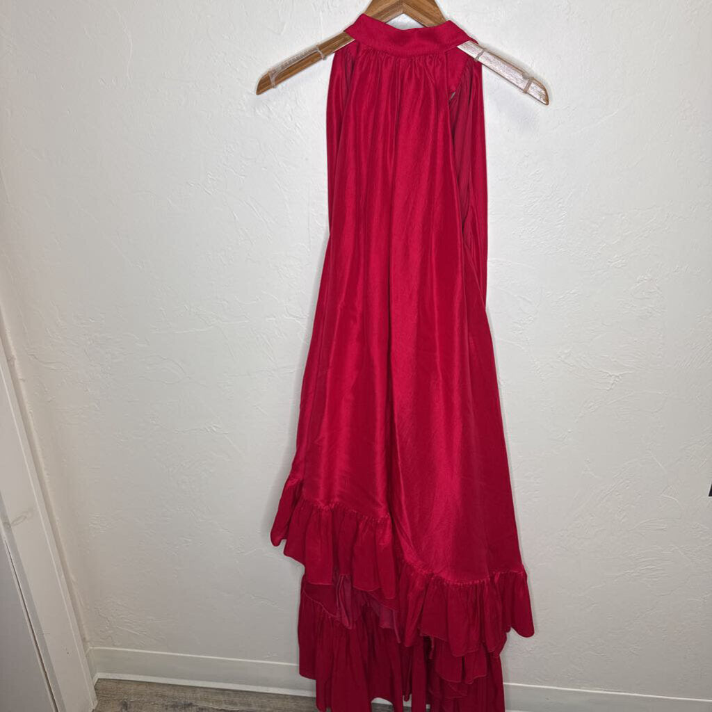 Red Assymetrical Hem Formal Gown NWT