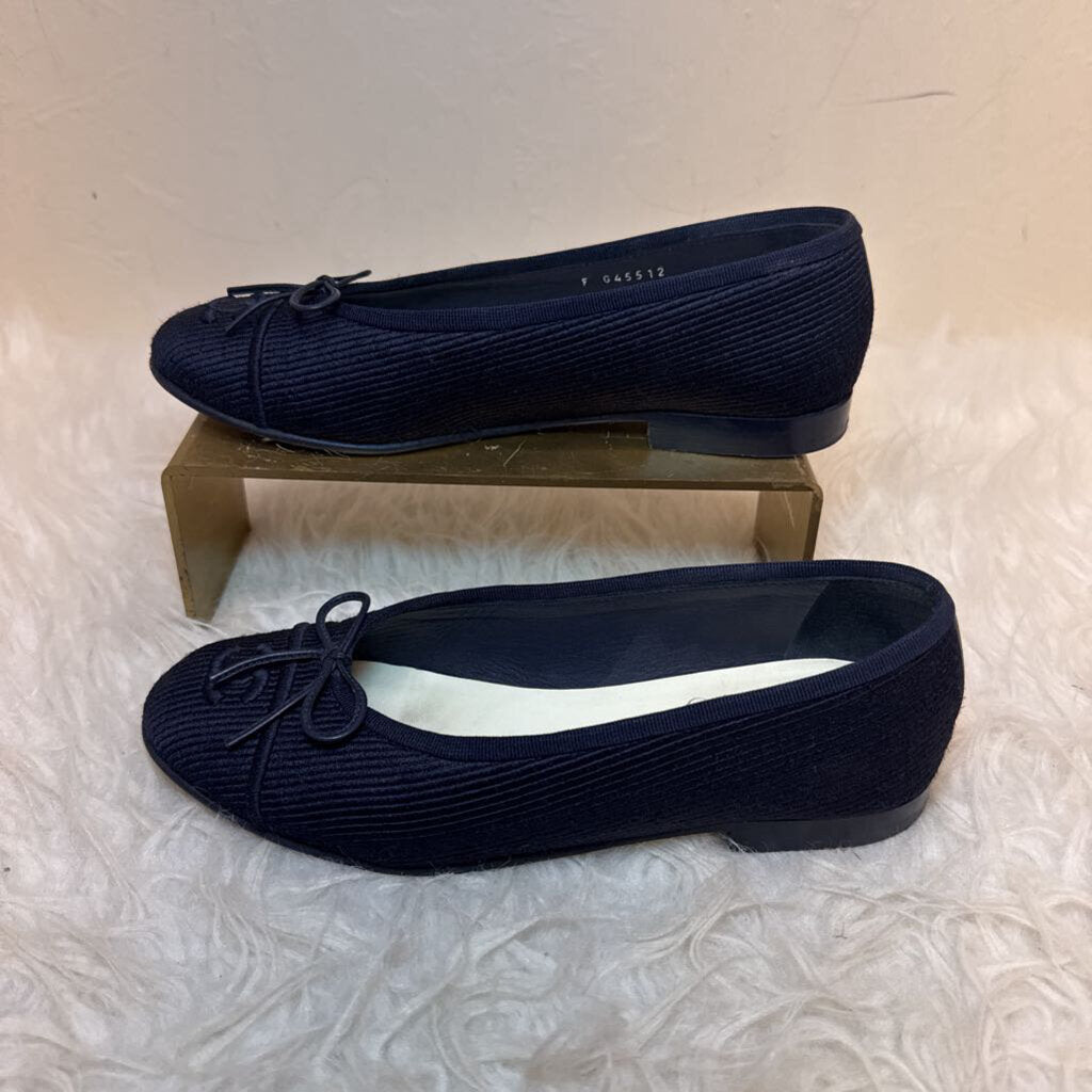 Navy Corduroy Ballet Flats