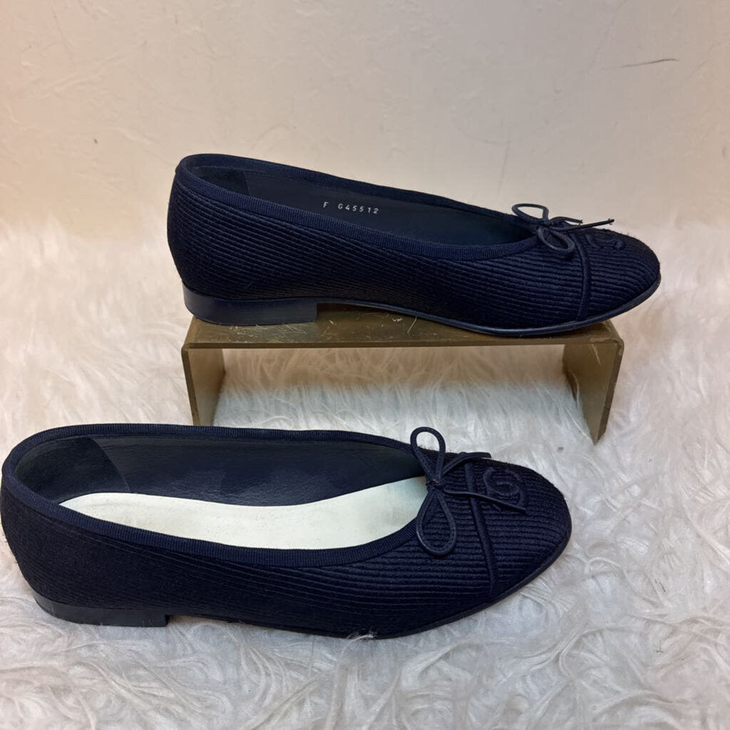 Navy Corduroy Ballet Flats