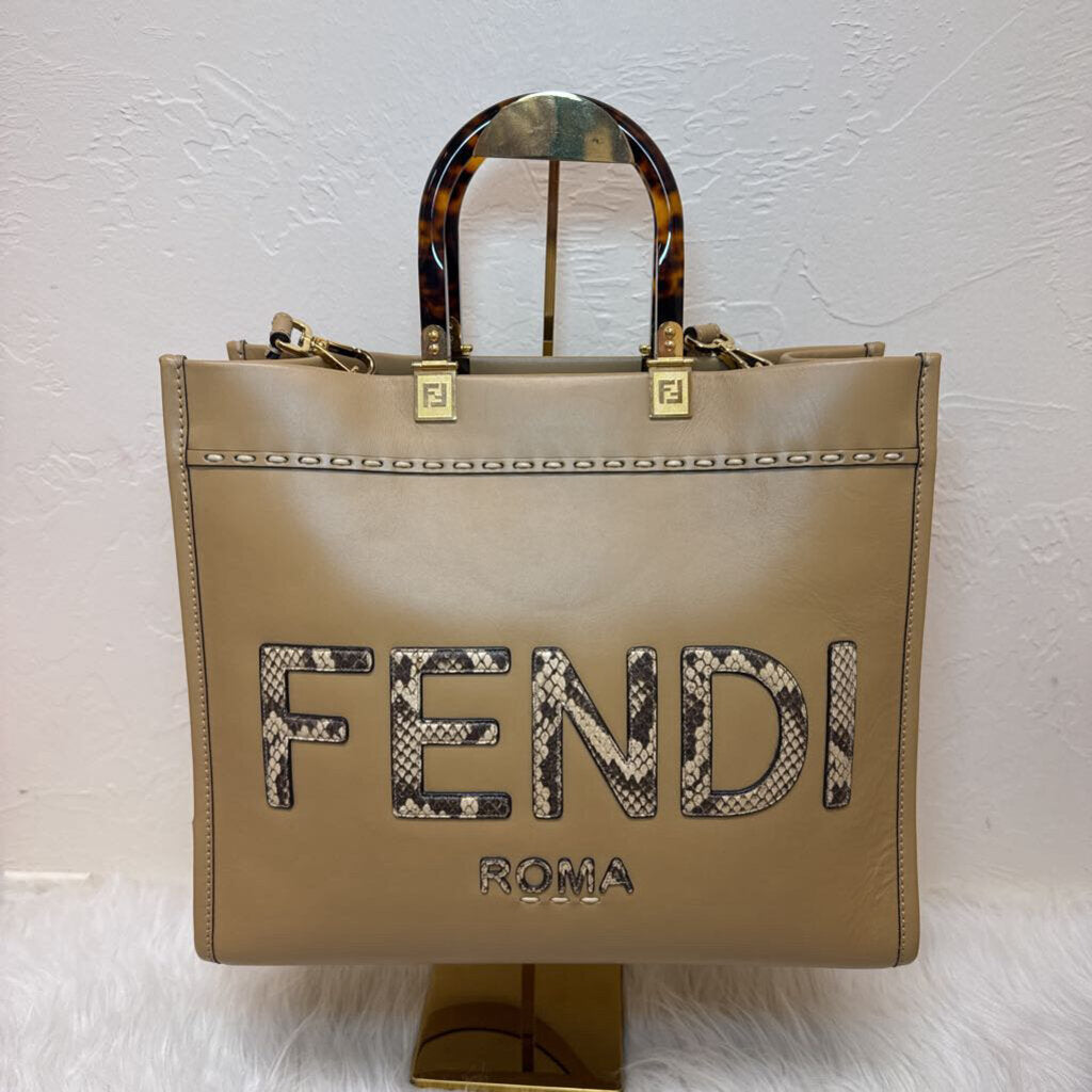 Snakeskin Logo Sunshine Shopper Tote