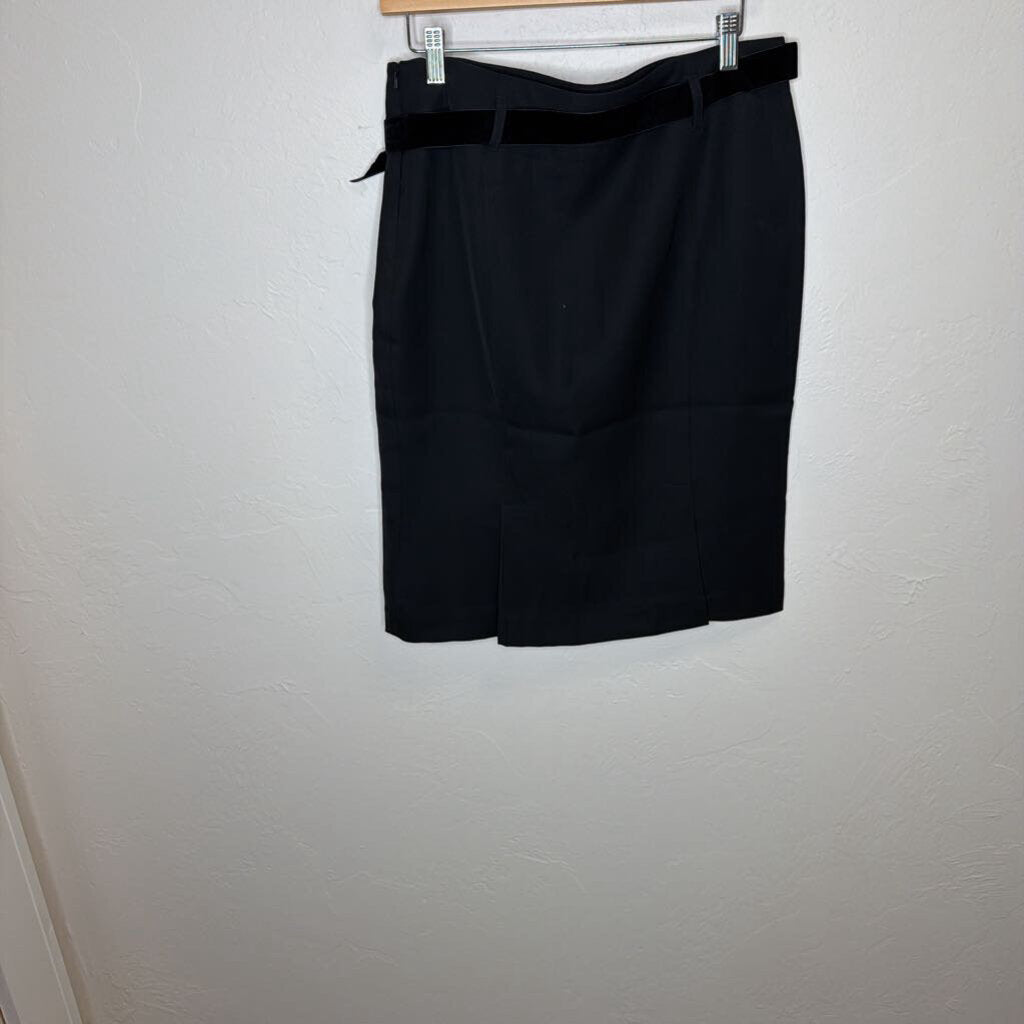 Black Pencil Skirt with Belt