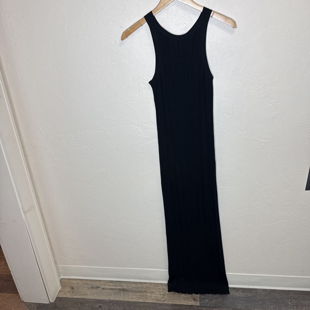 Seamless Black Rib Tank Dress