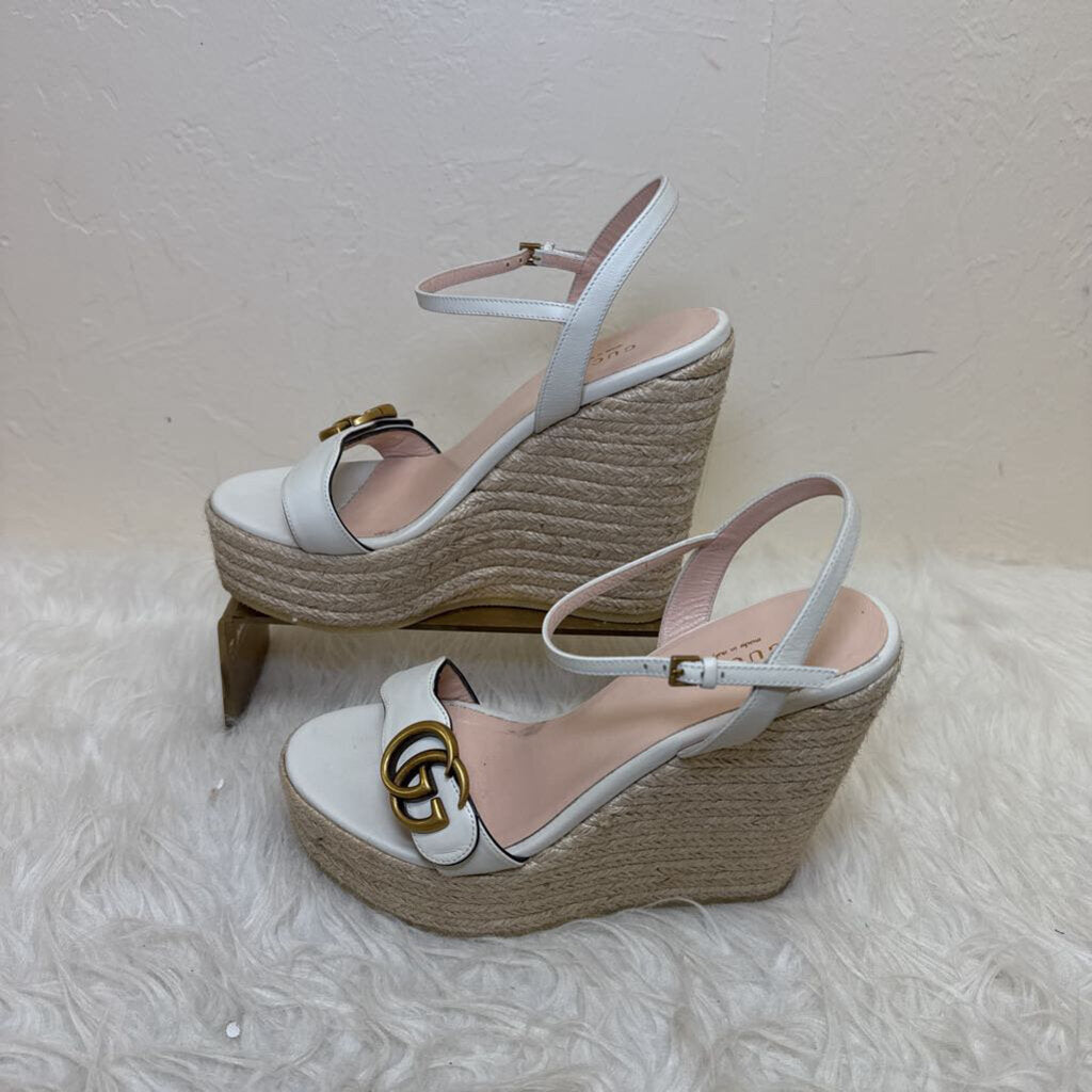 Marmon Wedge Esadrille Sandal in Mystic White