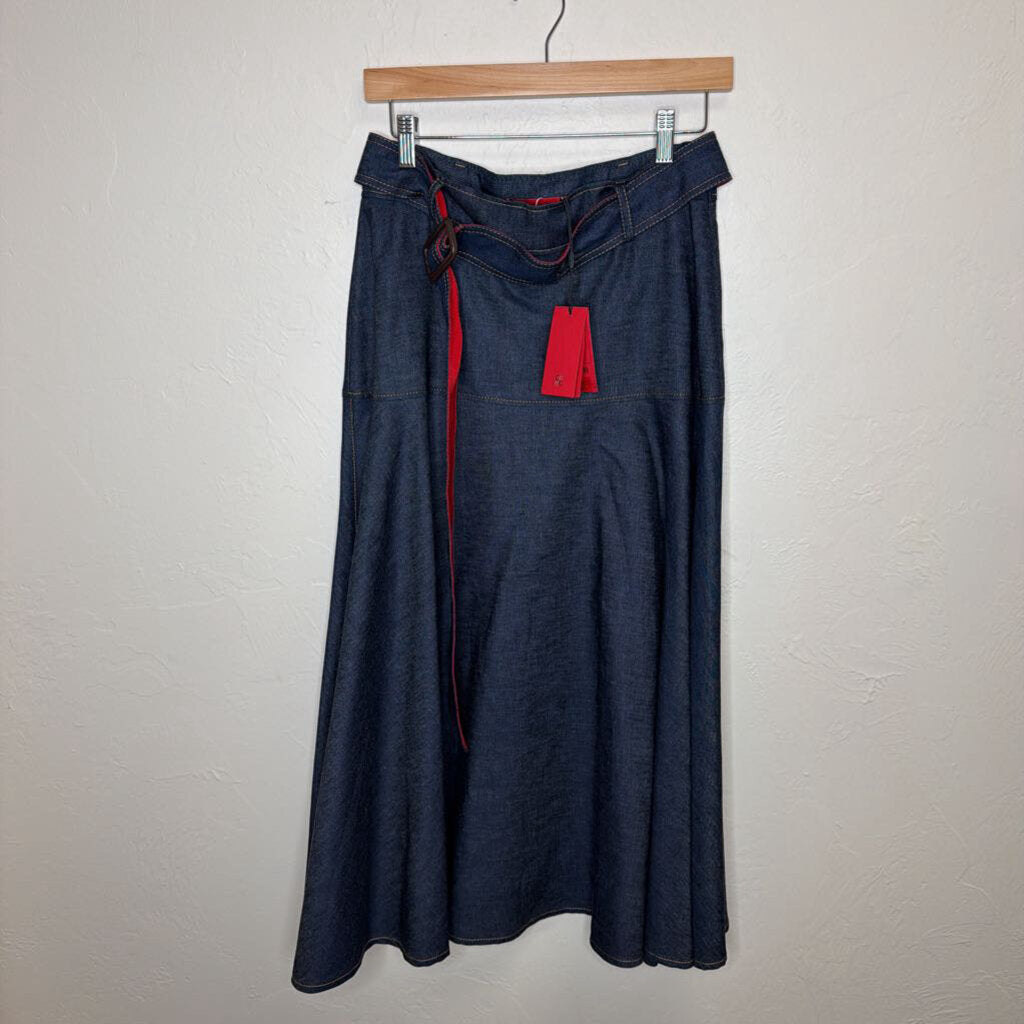 Dark Denim Skirt w/ Belt